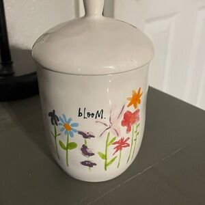 Floral Rae Dunn HTF Jar with Lid Bloom